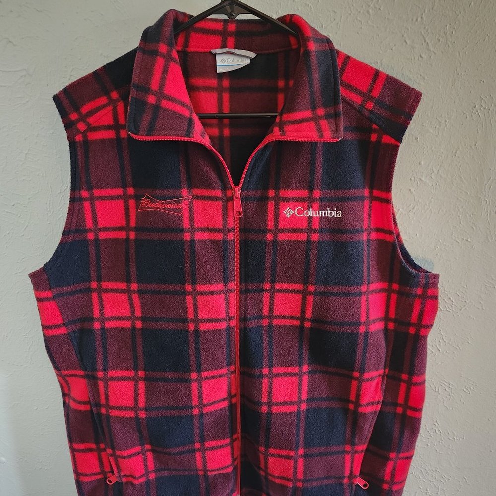Columbia X Budweiser Mens Plaid Vest